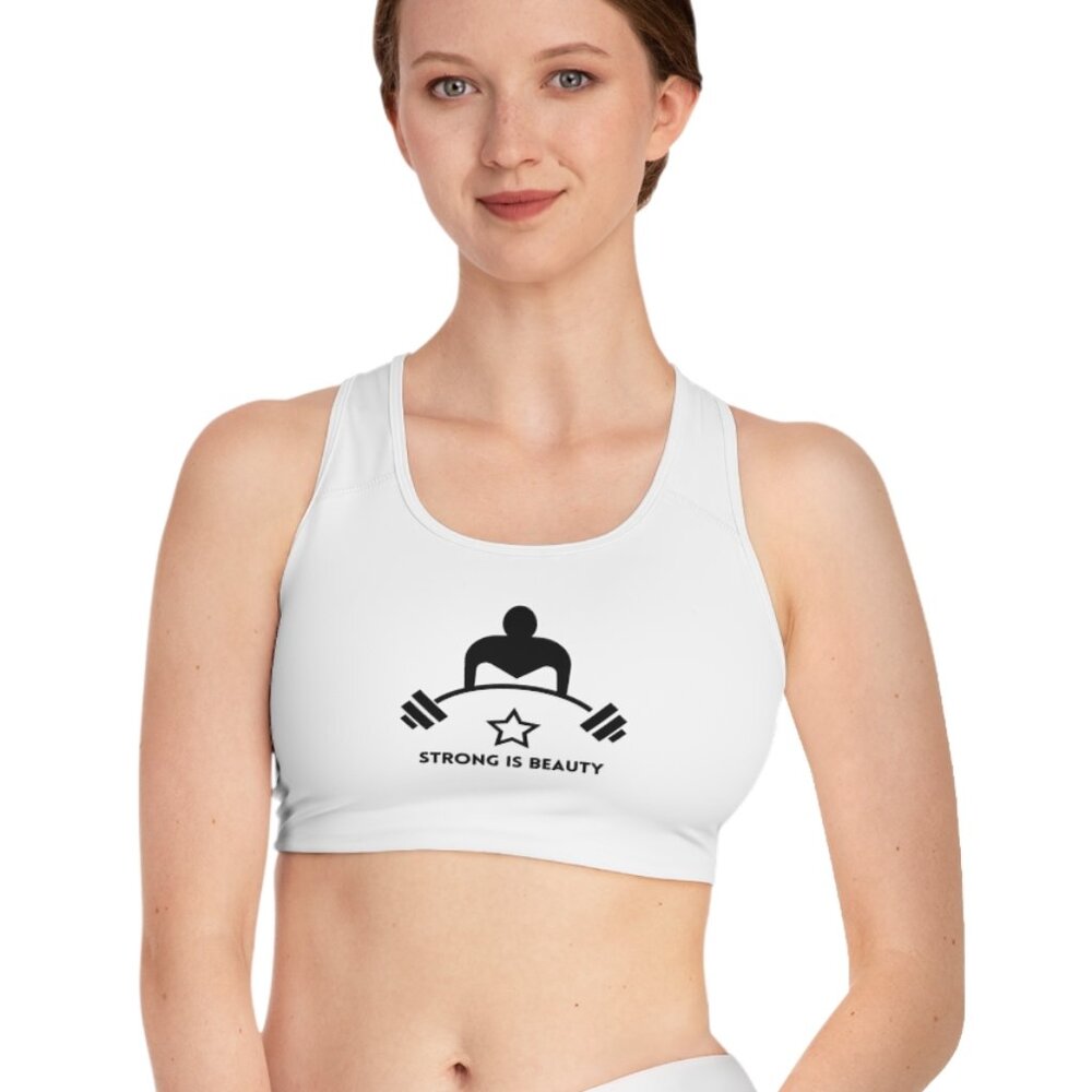 Empowering Sports Bra - Strong is Beauty Fitness Apparel, Workout Top, Athletic